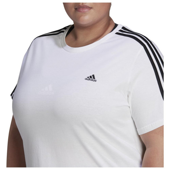 Adidas Γυναικεία κοντομάνικη μπλούζα Essentials Slim 3-Stripes (Plus Size) Adidas Γυναικεία κοντομάνικη μπλούζα Essentials Slim 3-Stripes (Plus Size)